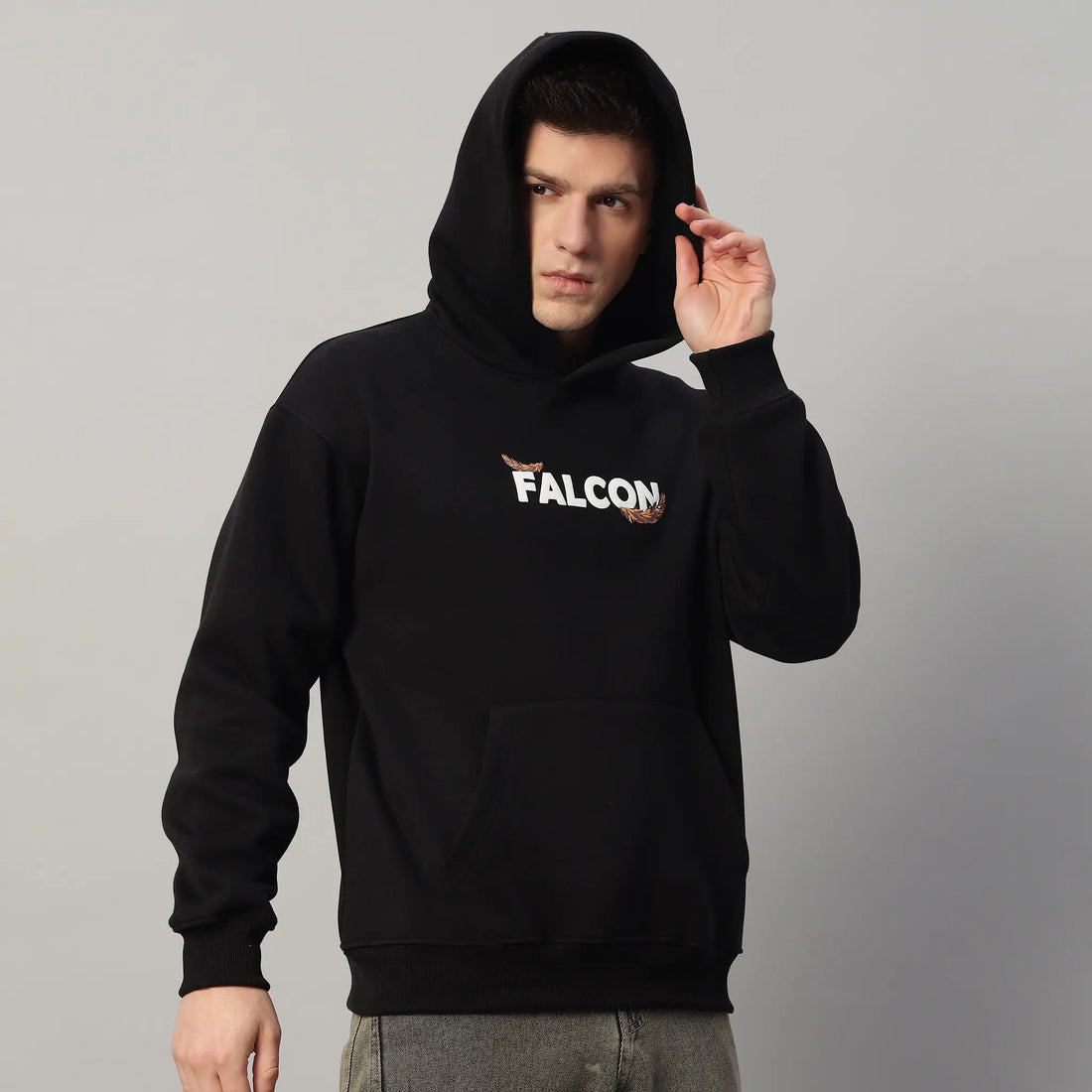 Black Falcon Oversized Hoodie