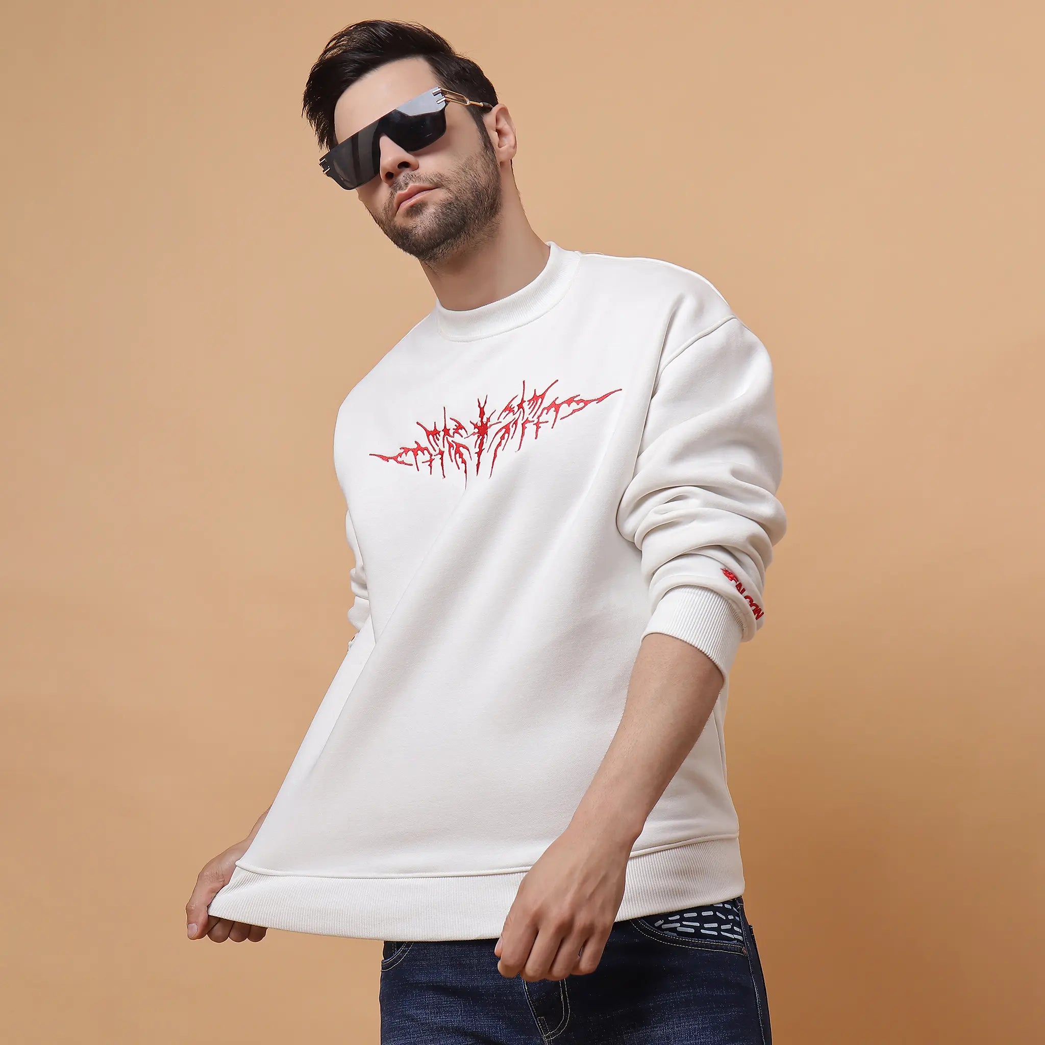 White Inferno Sweatshirt Ignite Power and Freedom