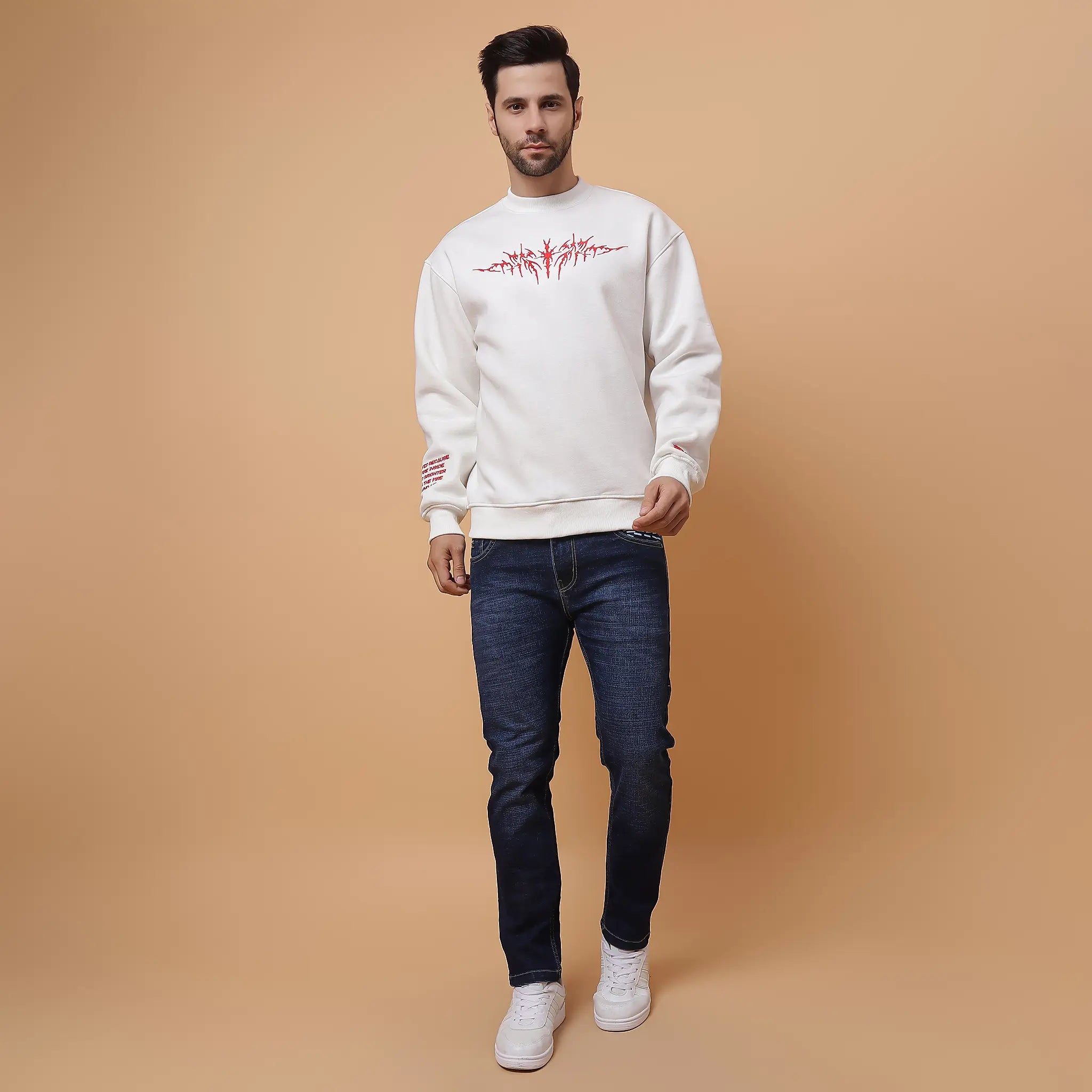 White Inferno Sweatshirt Ignite Power and Freedom