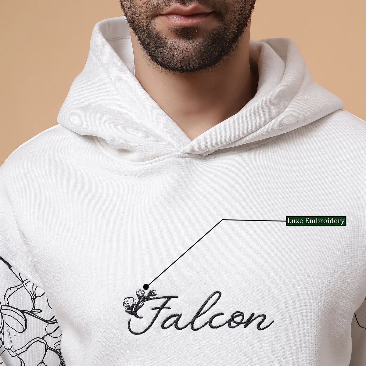 White Floral Bliss Hoodie – Falcon Clothing